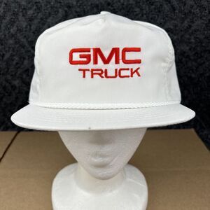 Vintage SnapBack Hat GMC Truck White Rope Adjustable Cap USA Made